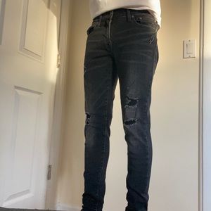 American Eagle Skinny Flex Black Wash Ripped Jeans